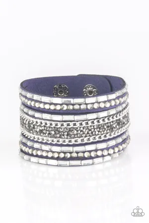 Rhinestone Rumble Blue Paparazzi Bracelet