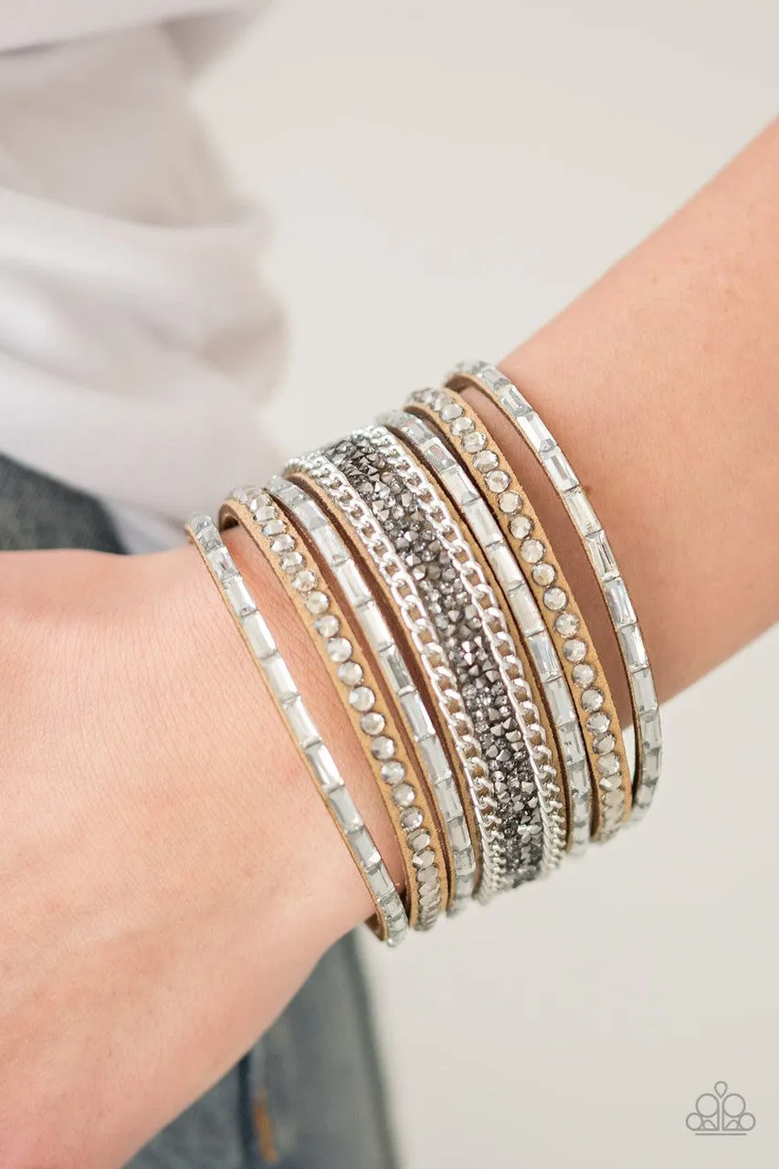 Rhinestone Rumble Brown Paparazzi Bracelet
