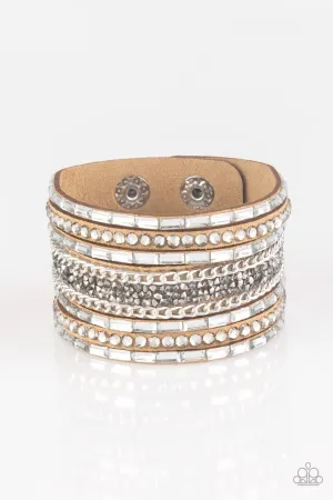 Rhinestone Rumble Brown Paparazzi Bracelet