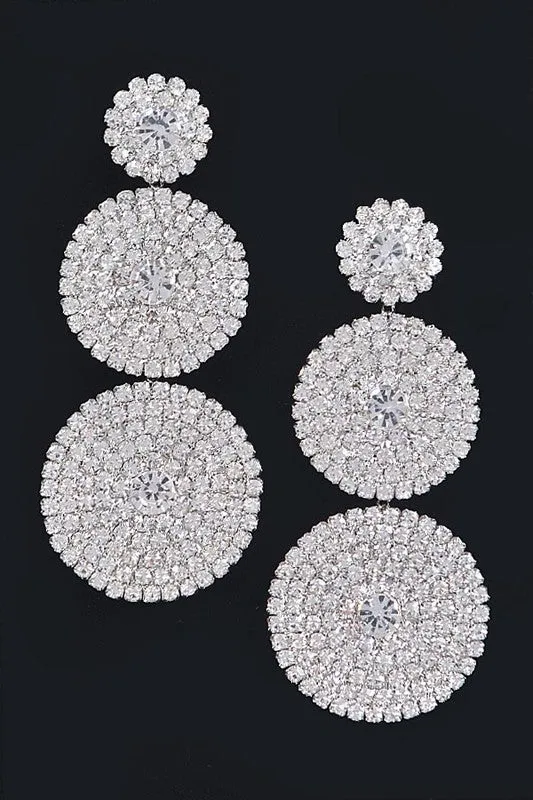 Rhinestone silver earrings