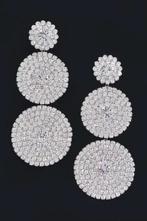 Rhinestone silver earrings