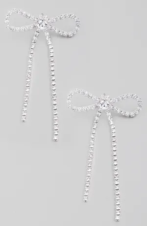 Rhinestone Studded Bow Earrings