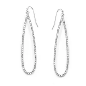 RHODIUM CRYSTAL TEARDROP EARRINGS # HNE90711RD (GD4)
