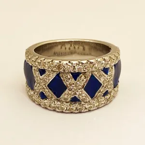 Ring - Diamond with Enamel in Silver