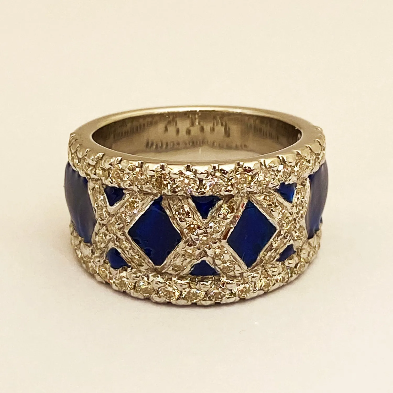 Ring - Diamond with Enamel in Silver