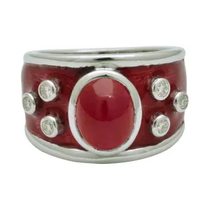 Ring-Ruby and Diamond (Enamel)
