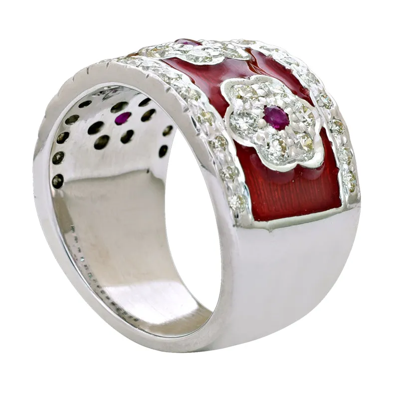 Ring-Ruby and Diamond (Enamel)
