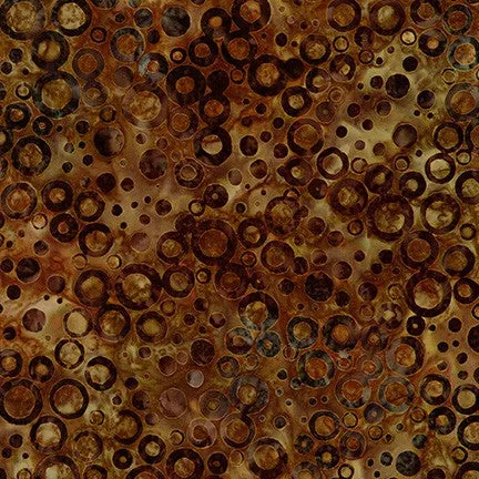 Rings and Dots Batiks Cinnamon