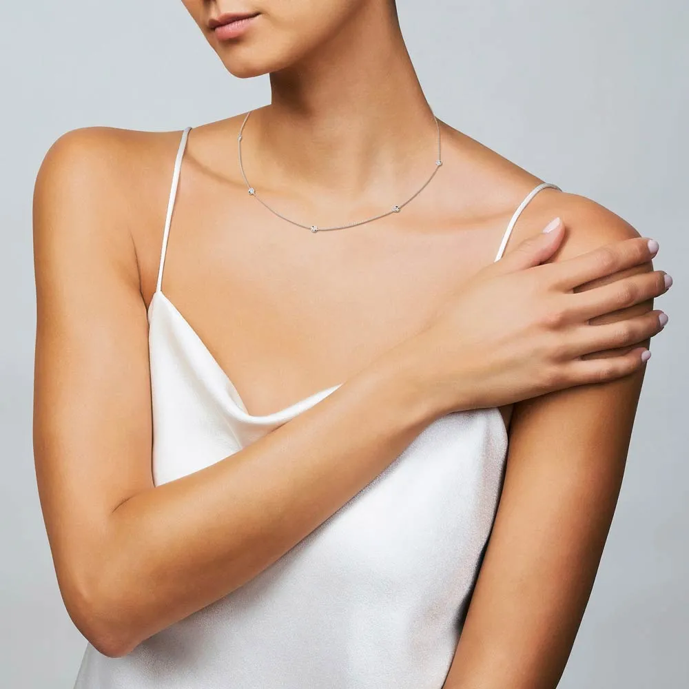 Roberto Coin 5 Diamond Station Necklace