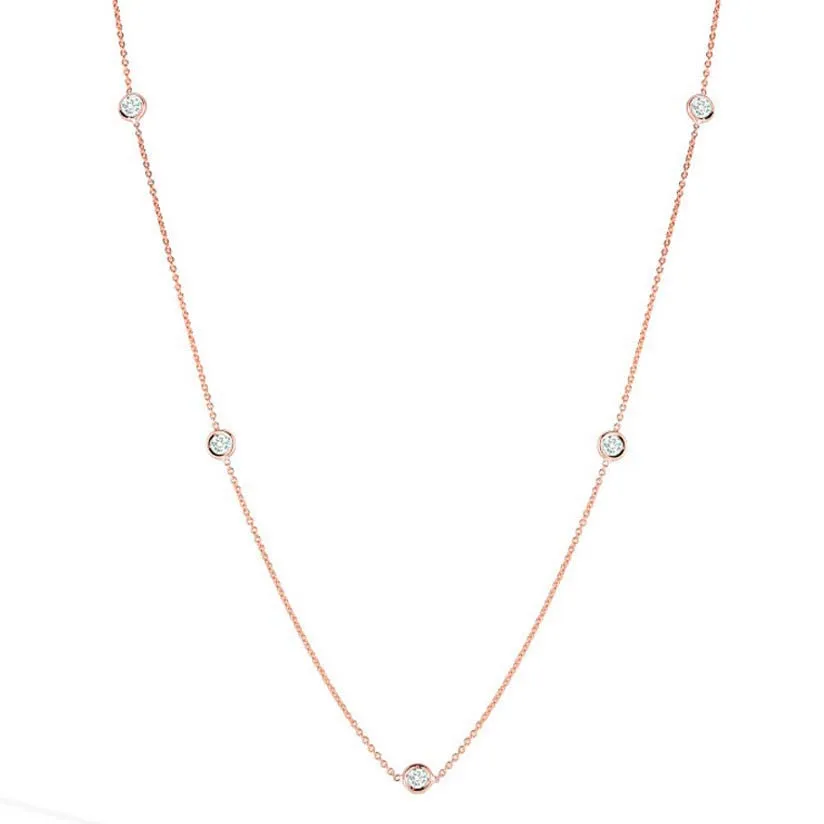 Roberto Coin 5 Diamond Station Necklace