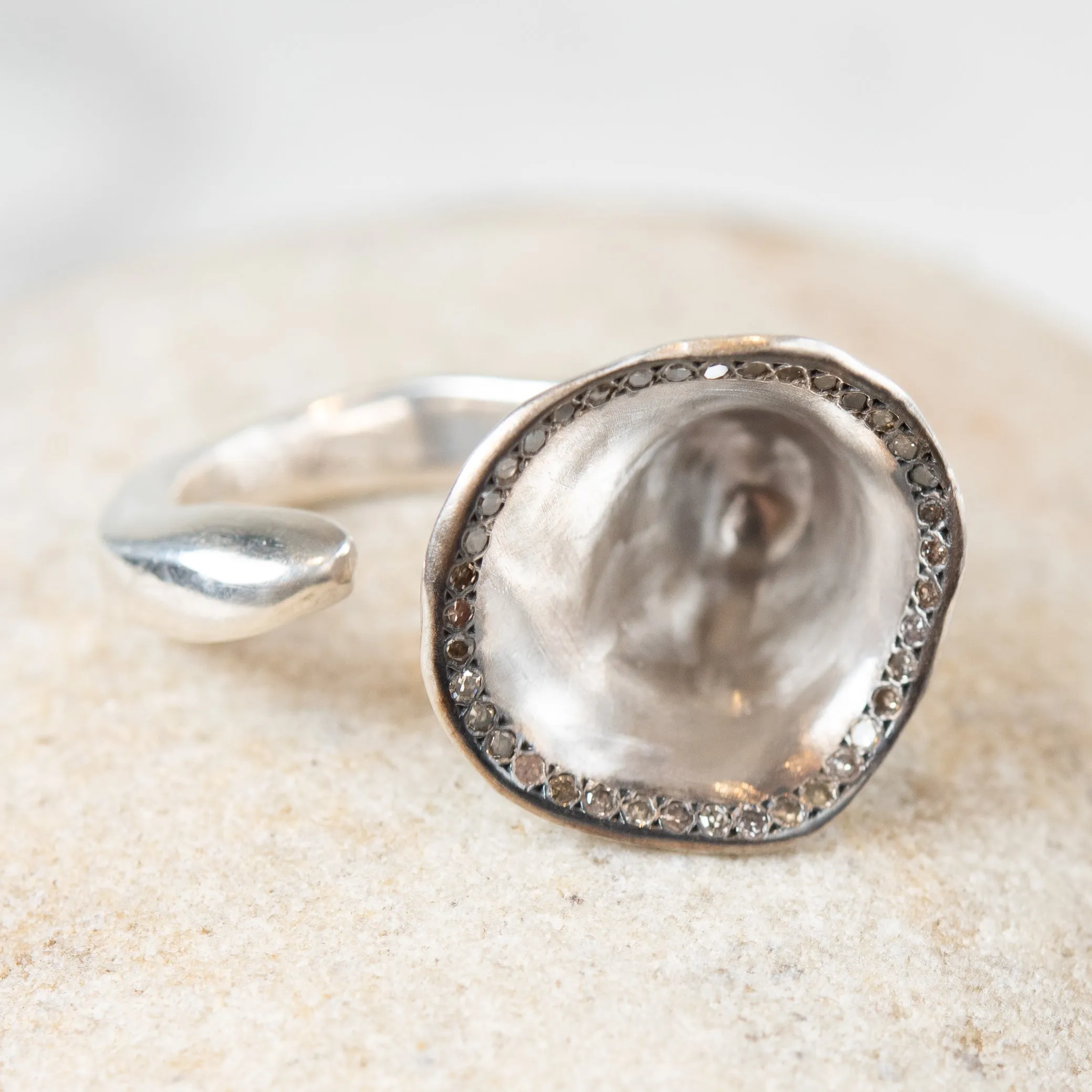 Rosa Maria "Saxo" Silver and Cognac Diamond Ring