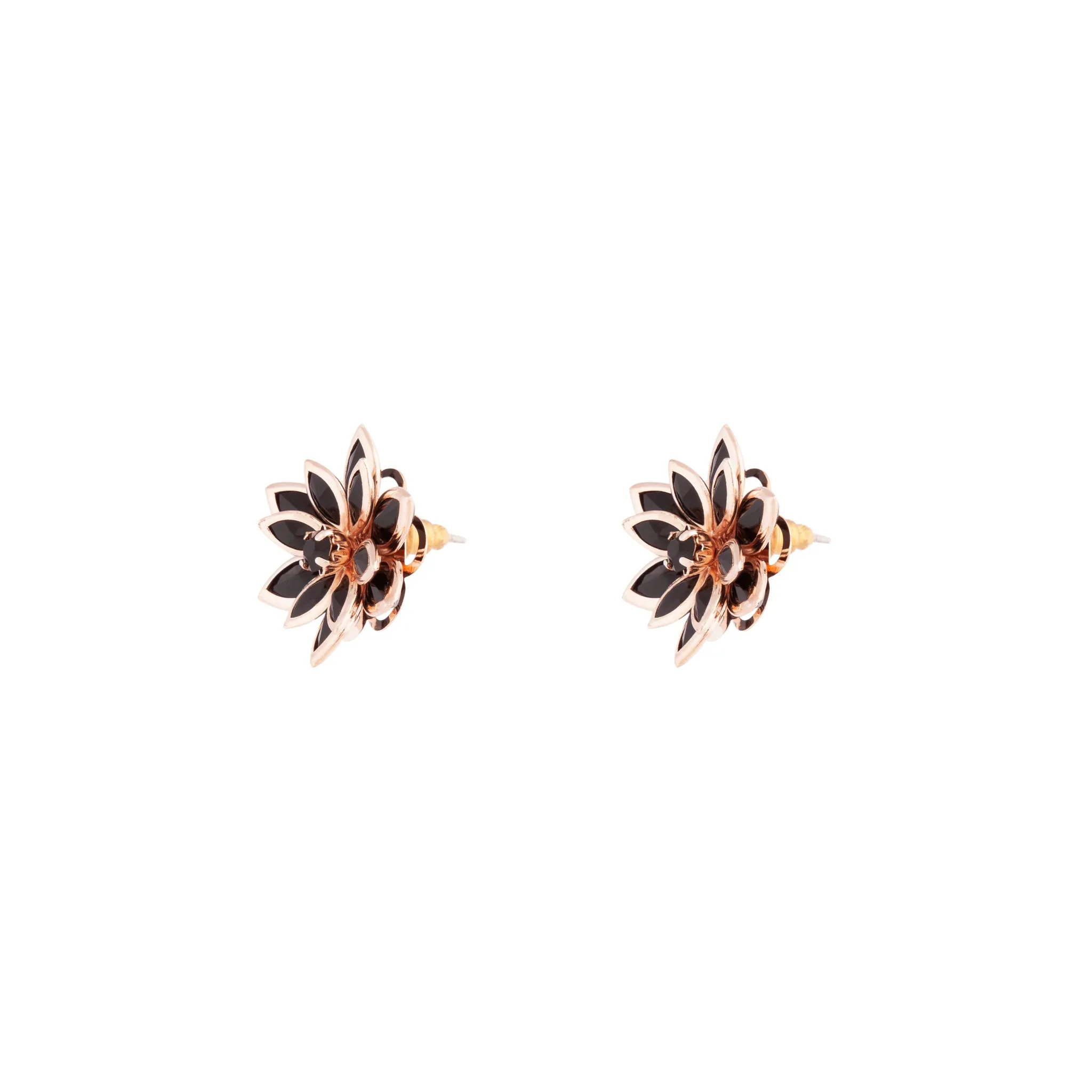 Rose Gold Crystal Flower Earrings