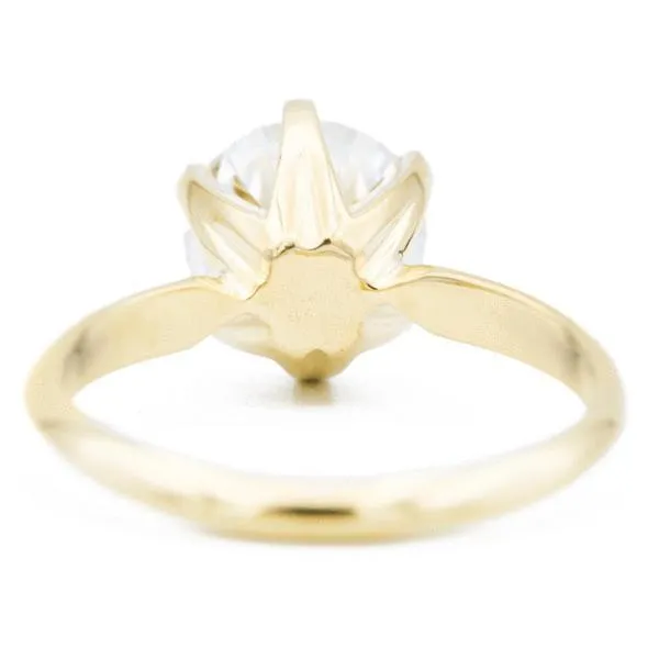 Round Center Stone 14K or 18K  Yellow Gold 6 Prongs Royal Crown Setting Solitaire Ring