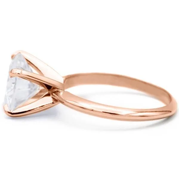 Round Center Stone 14K Rose Gold 4 Prongs Solitaire Ring