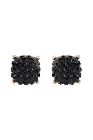 ROUND CUSHION RHINESTONE STUD EARRINGS