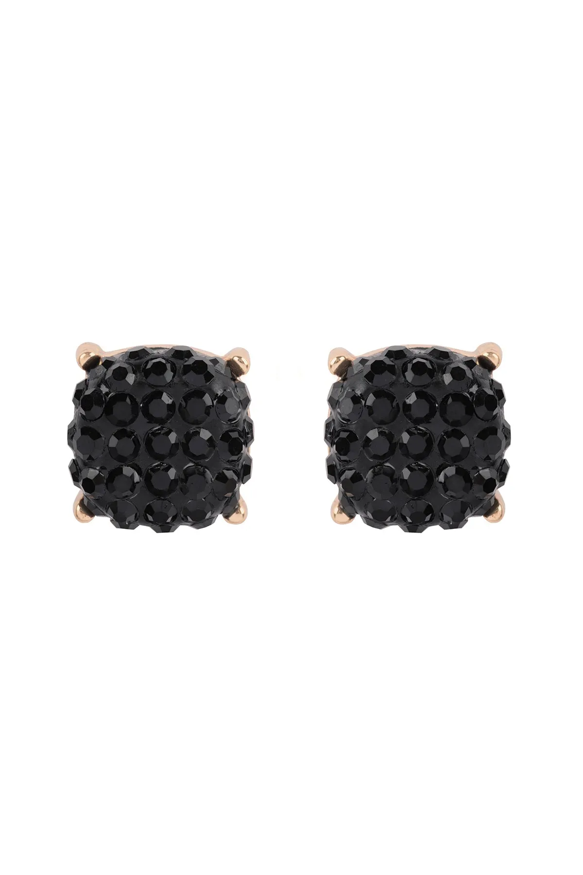 ROUND CUSHION RHINESTONE STUD EARRINGS