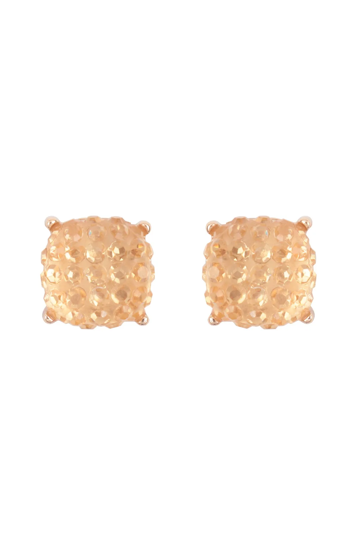 ROUND CUSHION RHINESTONE STUD EARRINGS