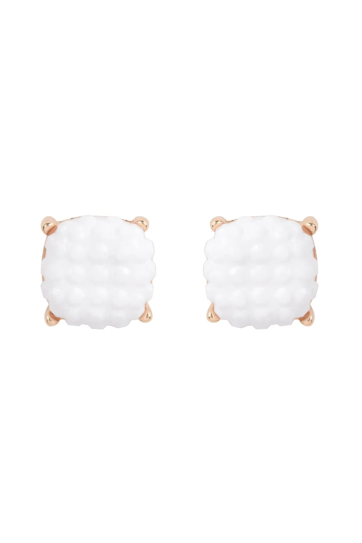 ROUND CUSHION RHINESTONE STUD EARRINGS