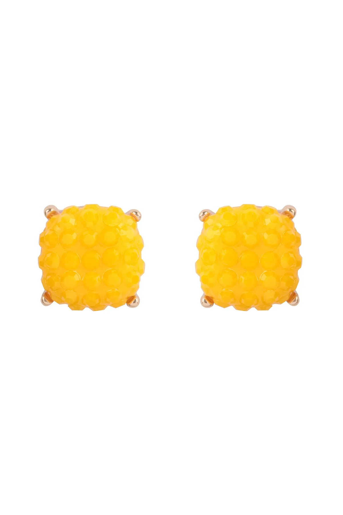 ROUND CUSHION RHINESTONE STUD EARRINGS