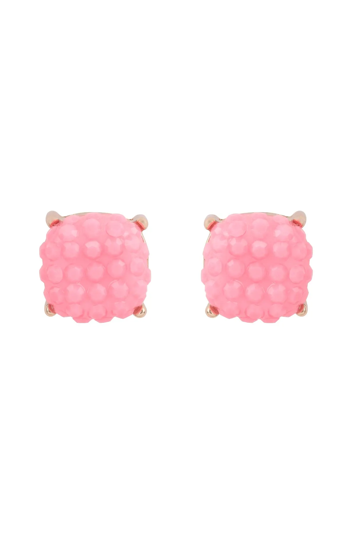 ROUND CUSHION RHINESTONE STUD EARRINGS