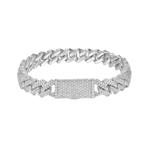 Round Cut Prong Cuban Link Bracelet - 10mm