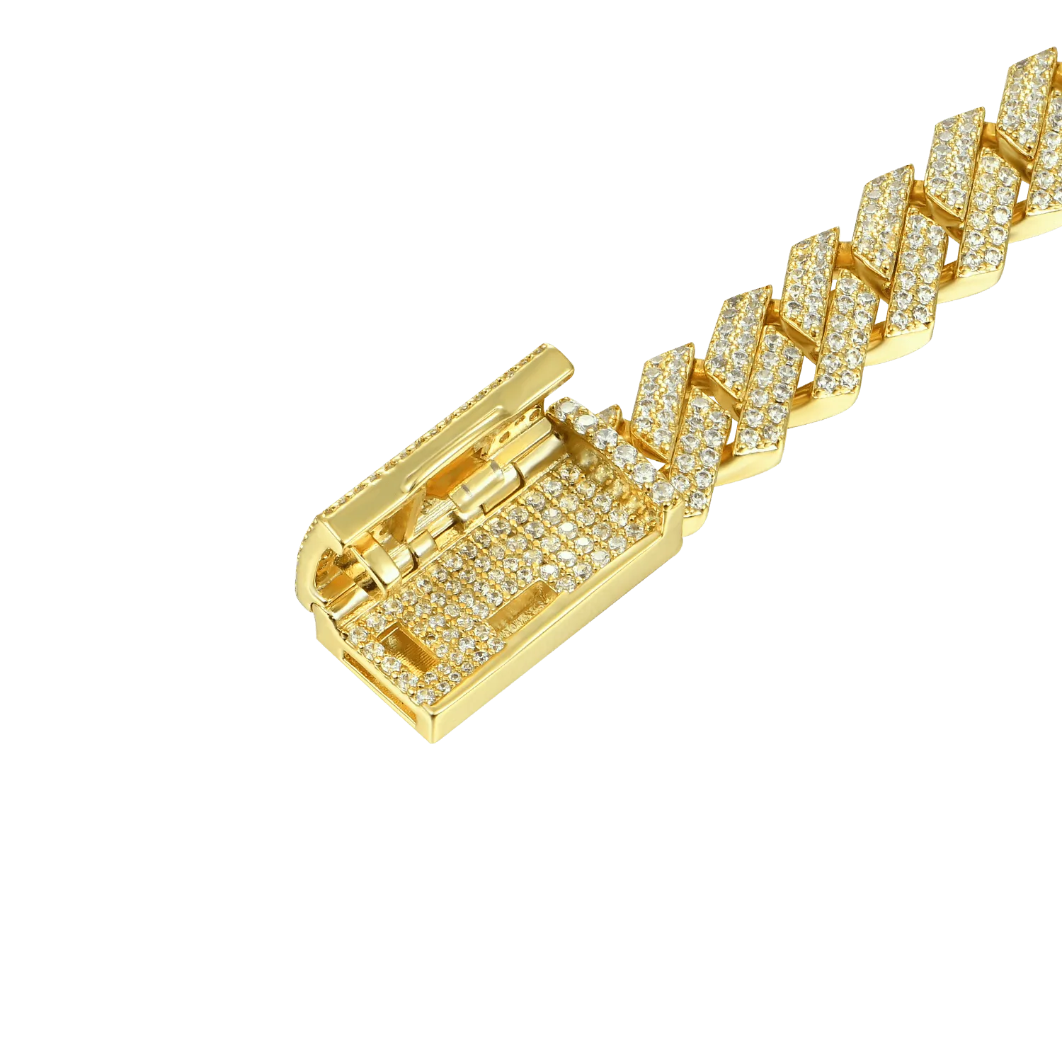 Round Cut Prong Cuban Link Bracelet - 10mm