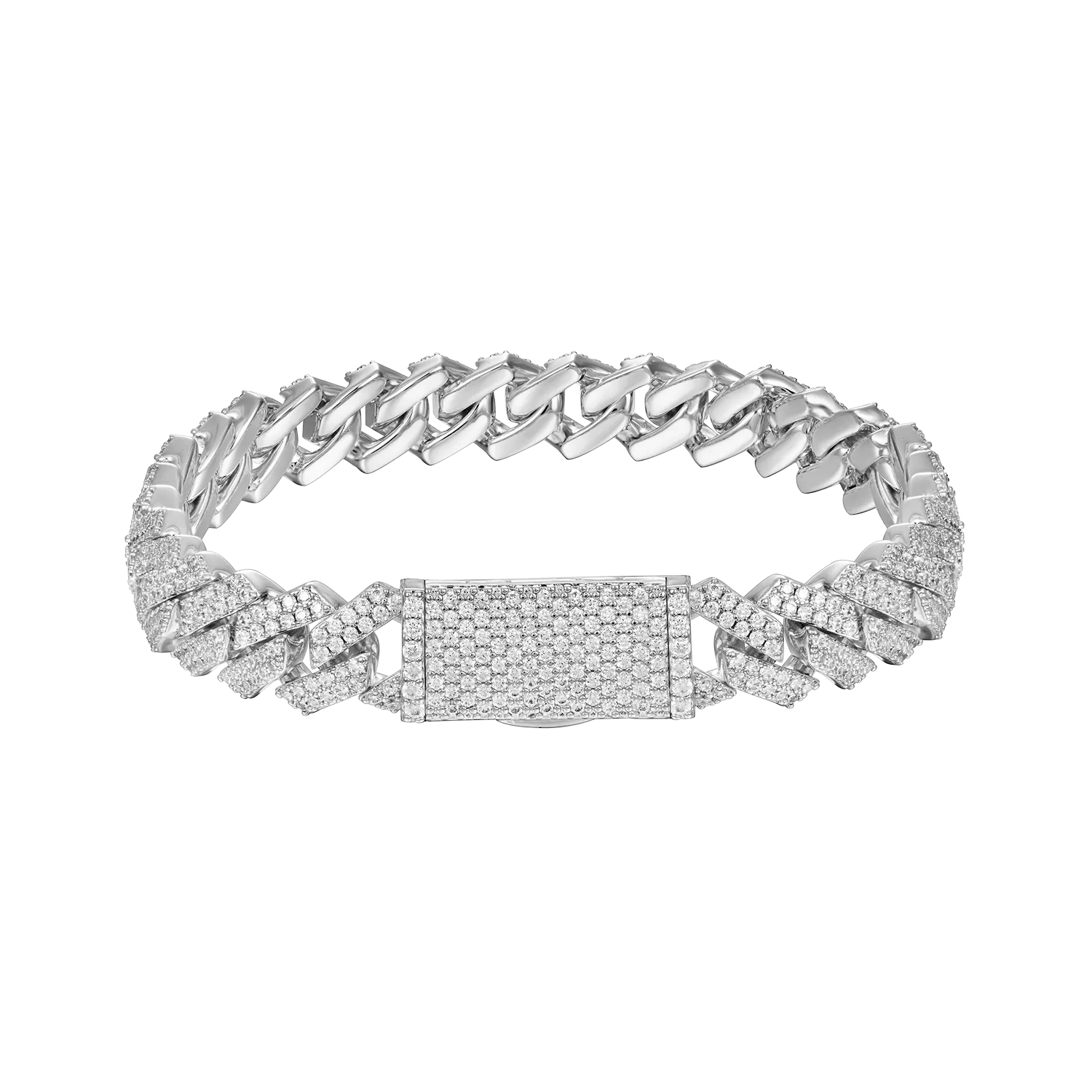 Round Cut Prong Cuban Link Bracelet - 10mm