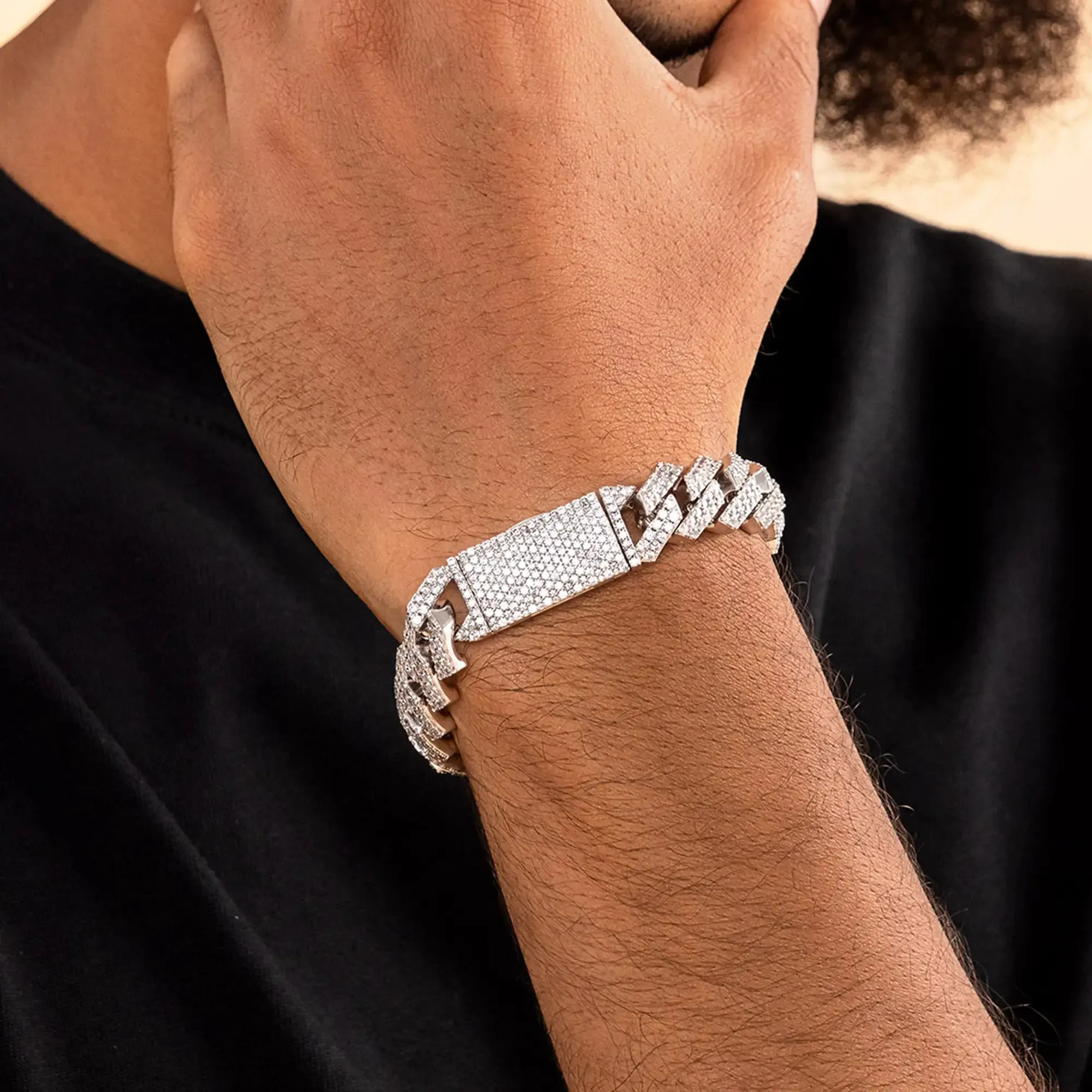 Round Cut Prong Cuban Link Bracelet - 10mm