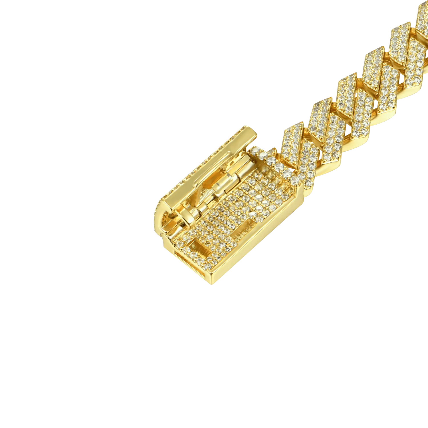 Round Cut Prong Cuban Link Bracelet - 8mm