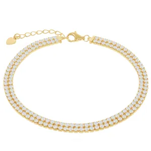 Round Double Row Tennis Bracelet