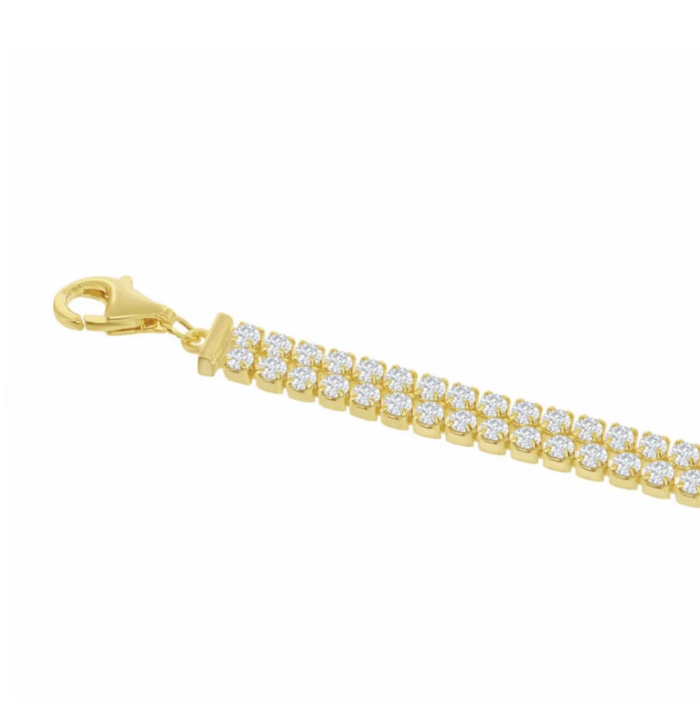 Round Double Row Tennis Bracelet