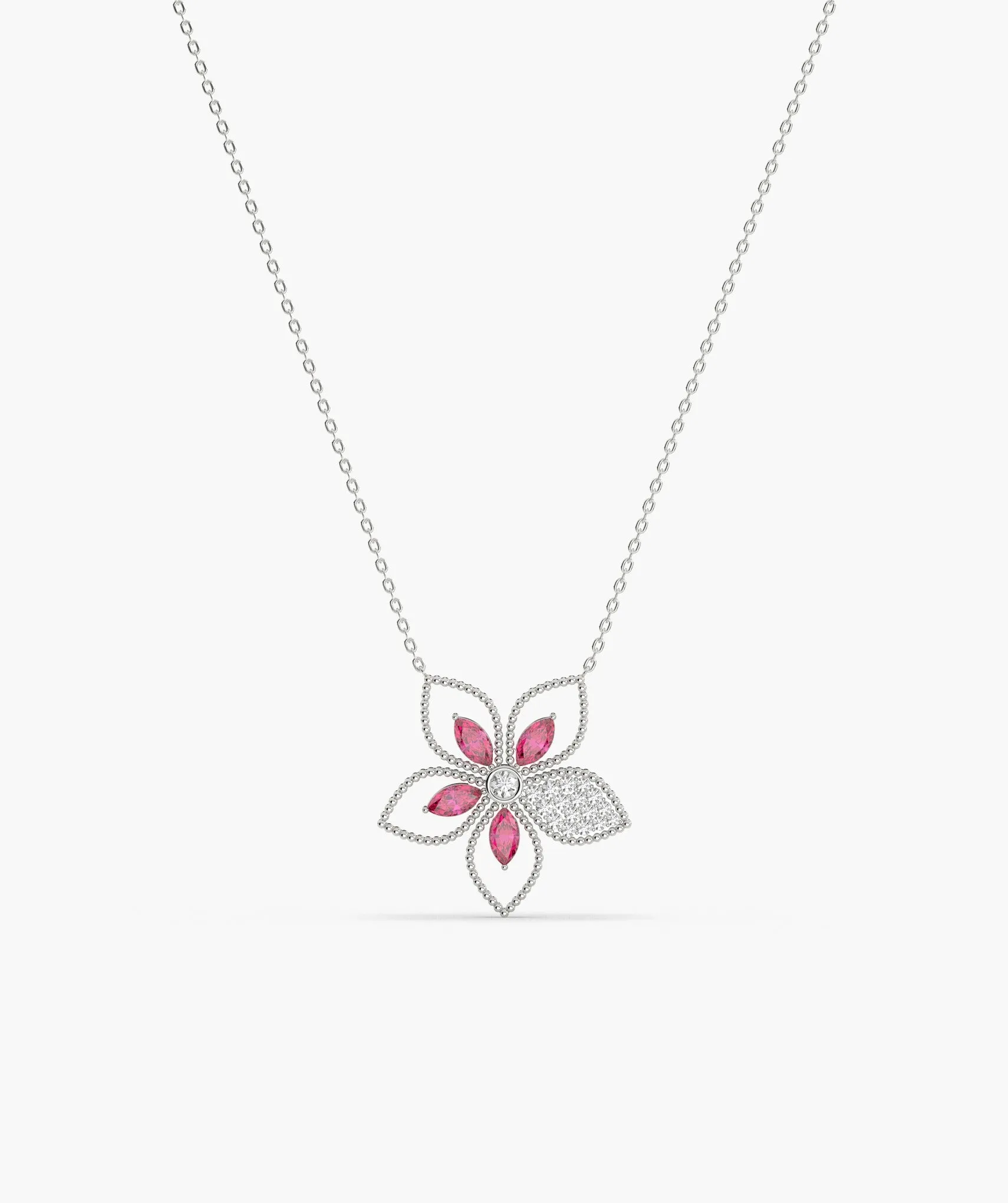 Ruby Bloom 14K Gold Necklace