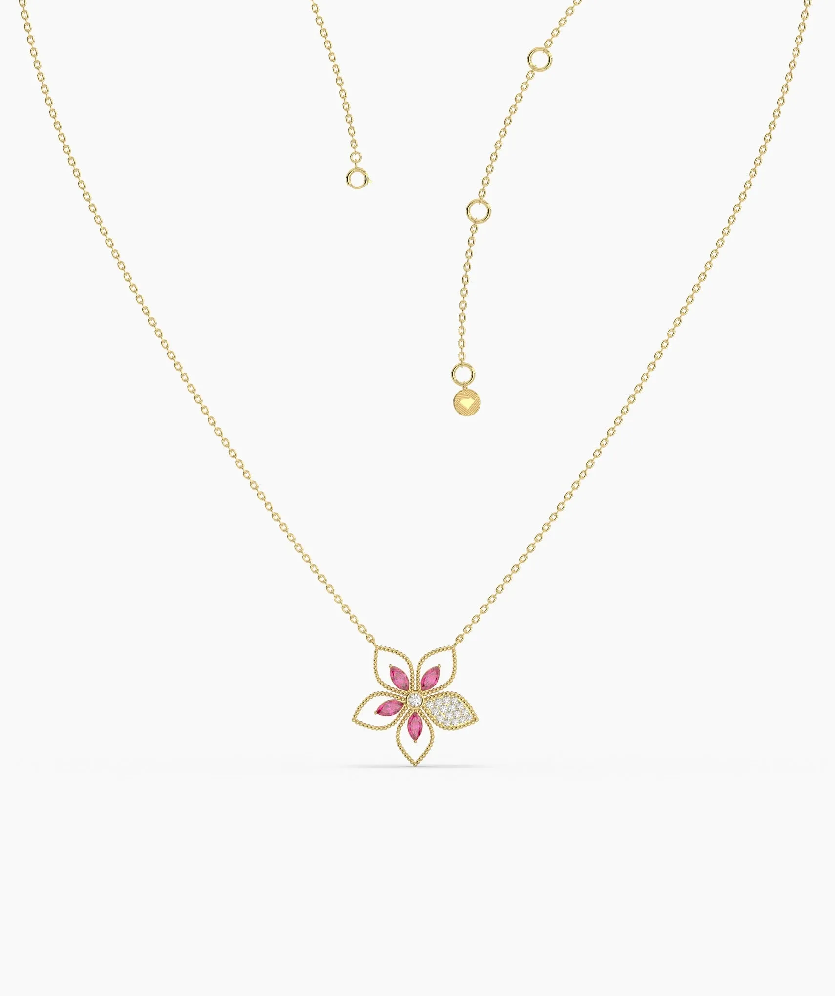Ruby Bloom 14K Gold Necklace