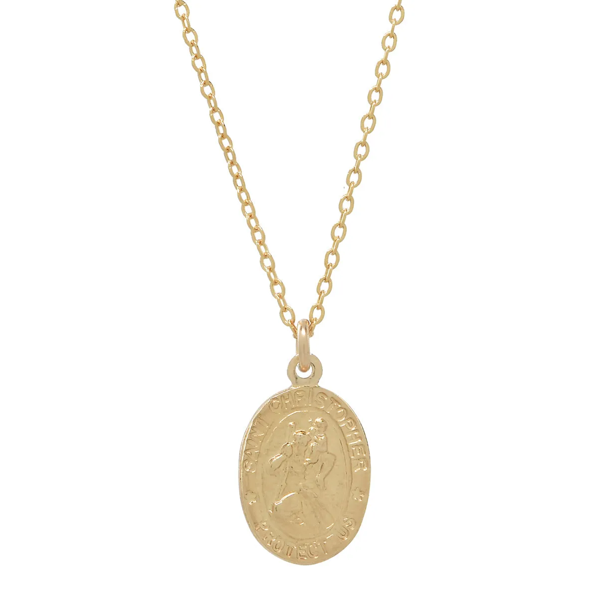 Saint Christopher Oval Necklace