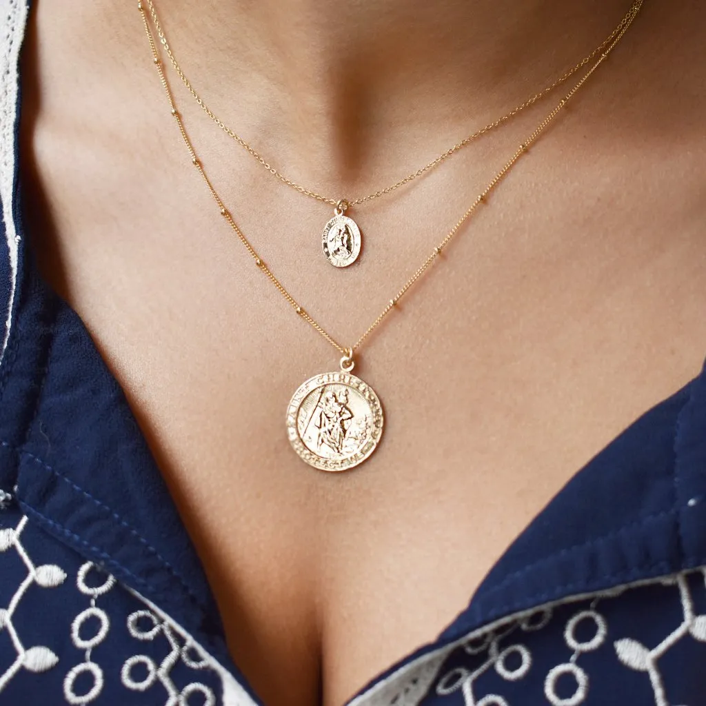 Saint Christopher Oval Necklace
