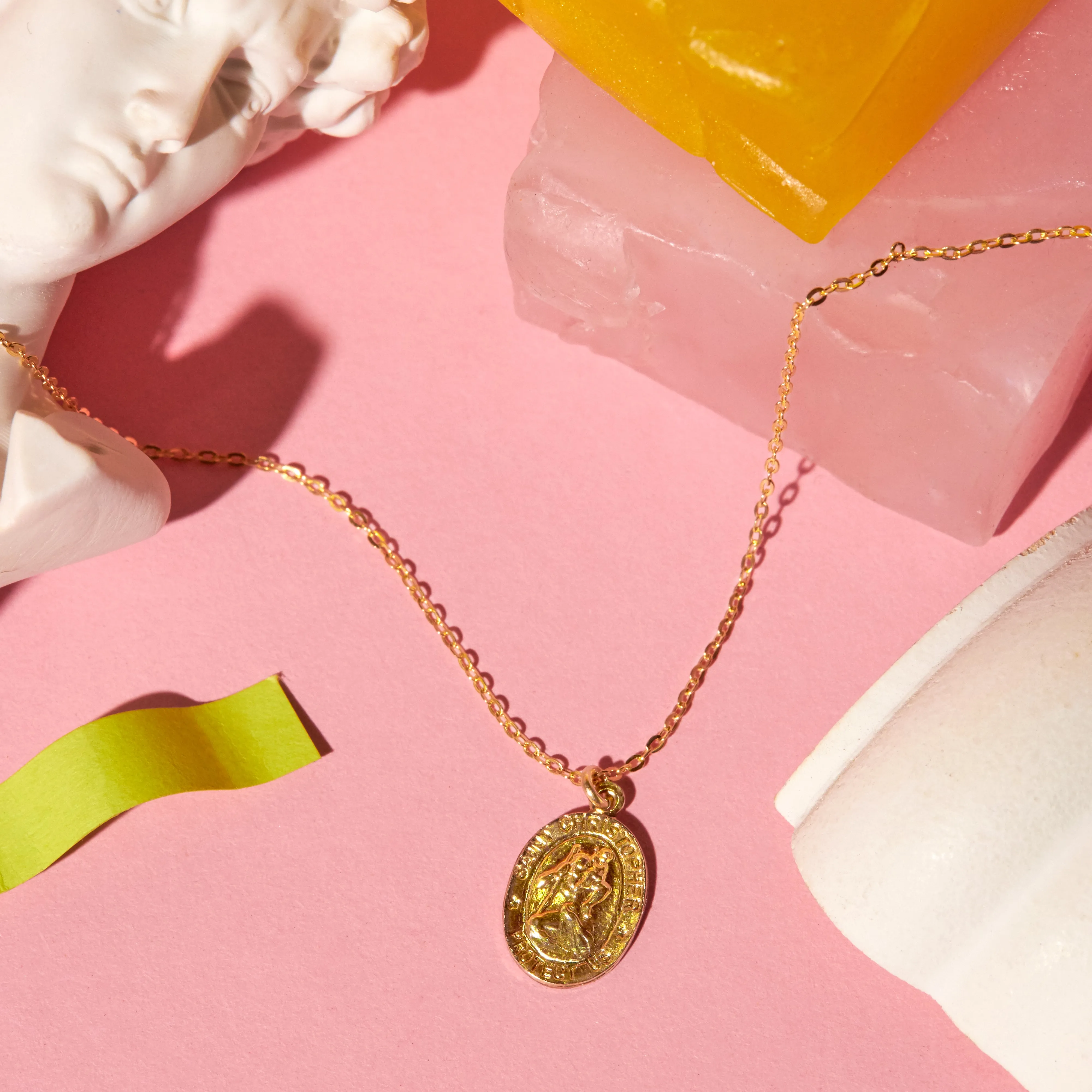 Saint Christopher Oval Necklace
