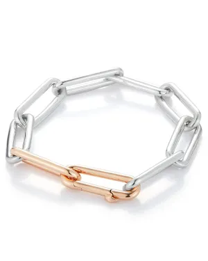 Saxon Elongated Sterling Silver Chain Link Bracelet