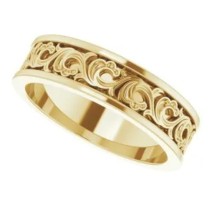 Sculptural-Inspired Band 51861 - 6 mm