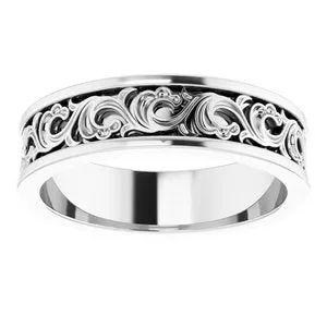 Sculptural-Inspired Band 51861 - 6 mm