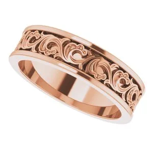 Sculptural-Inspired Band 51861 - 6 mm