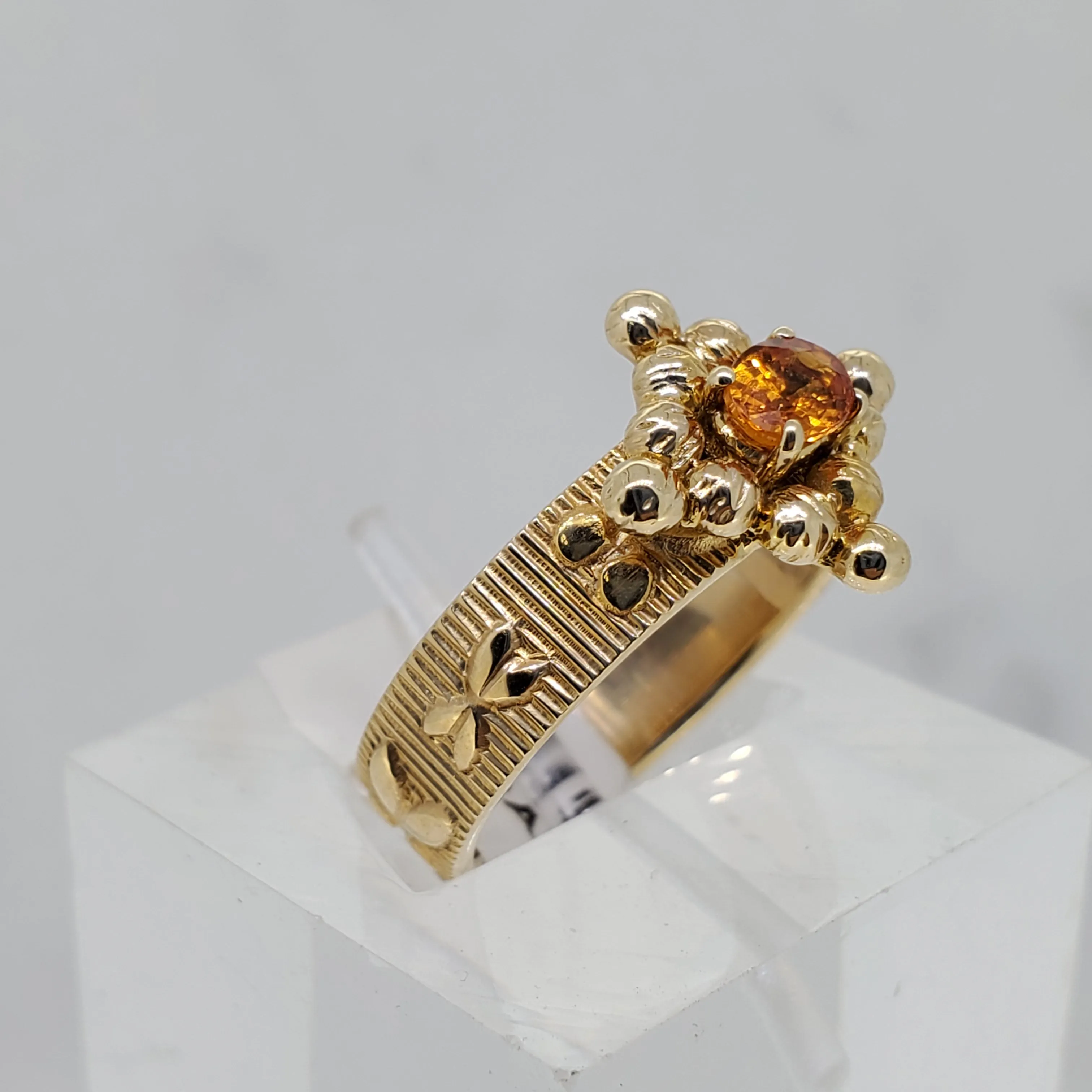 Sculptural Milgram Sapphire Ring