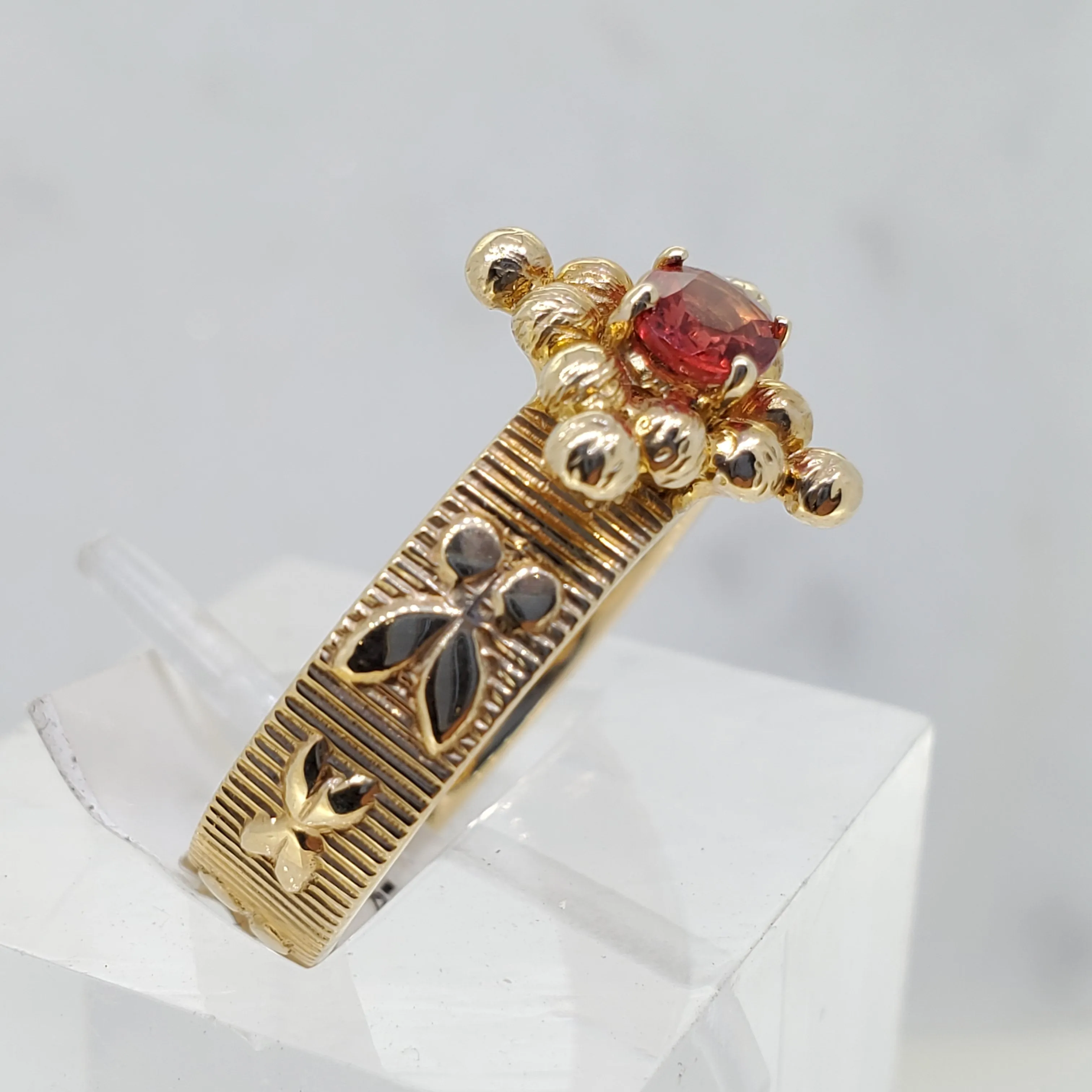 Sculptural Milgram Sapphire Ring