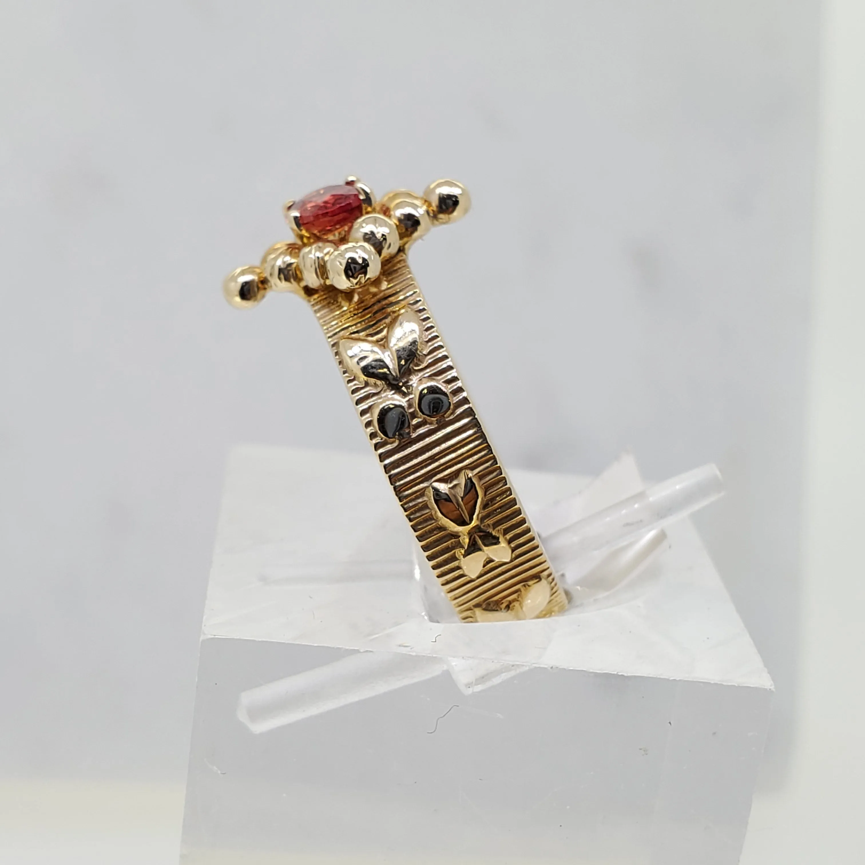 Sculptural Milgram Sapphire Ring