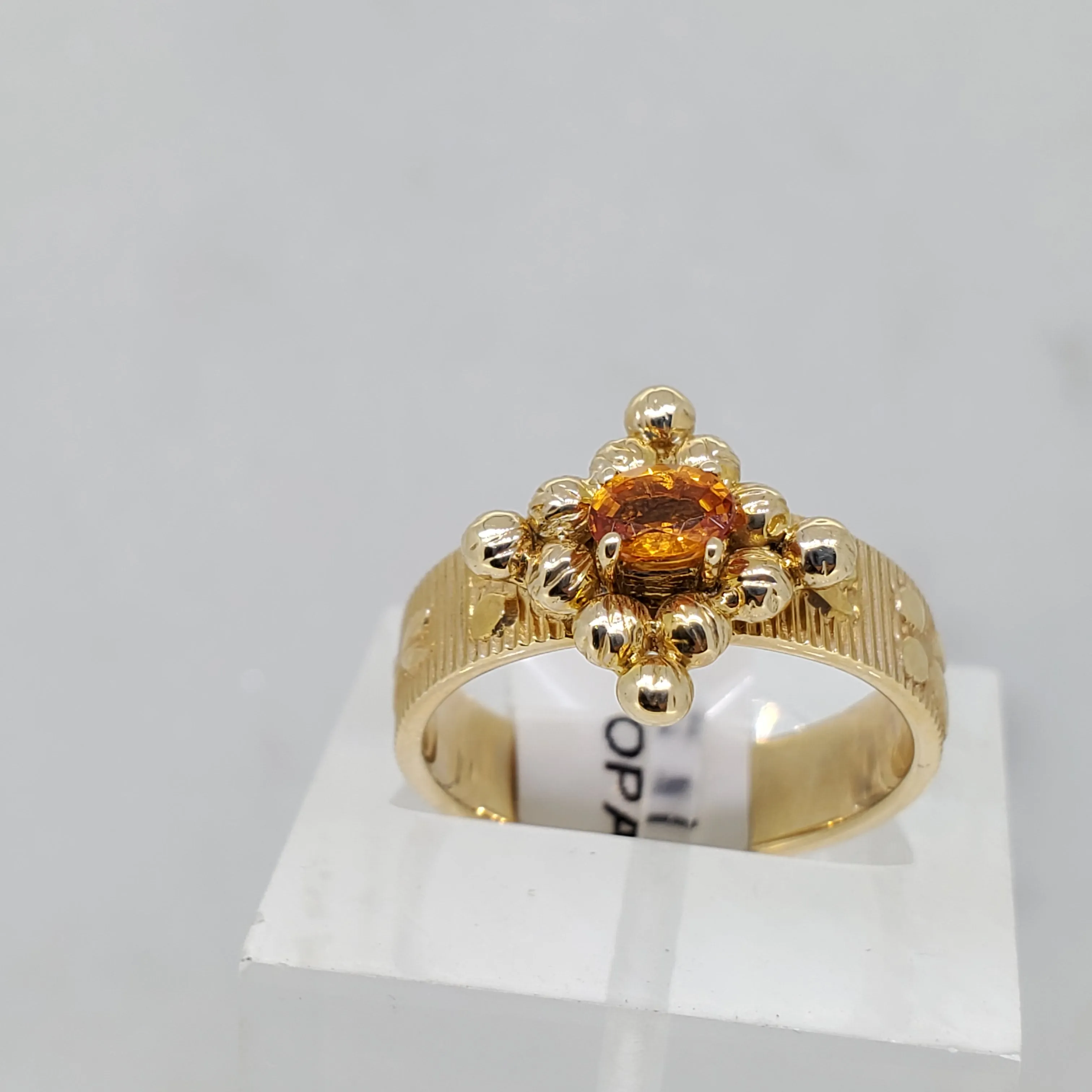 Sculptural Milgram Sapphire Ring