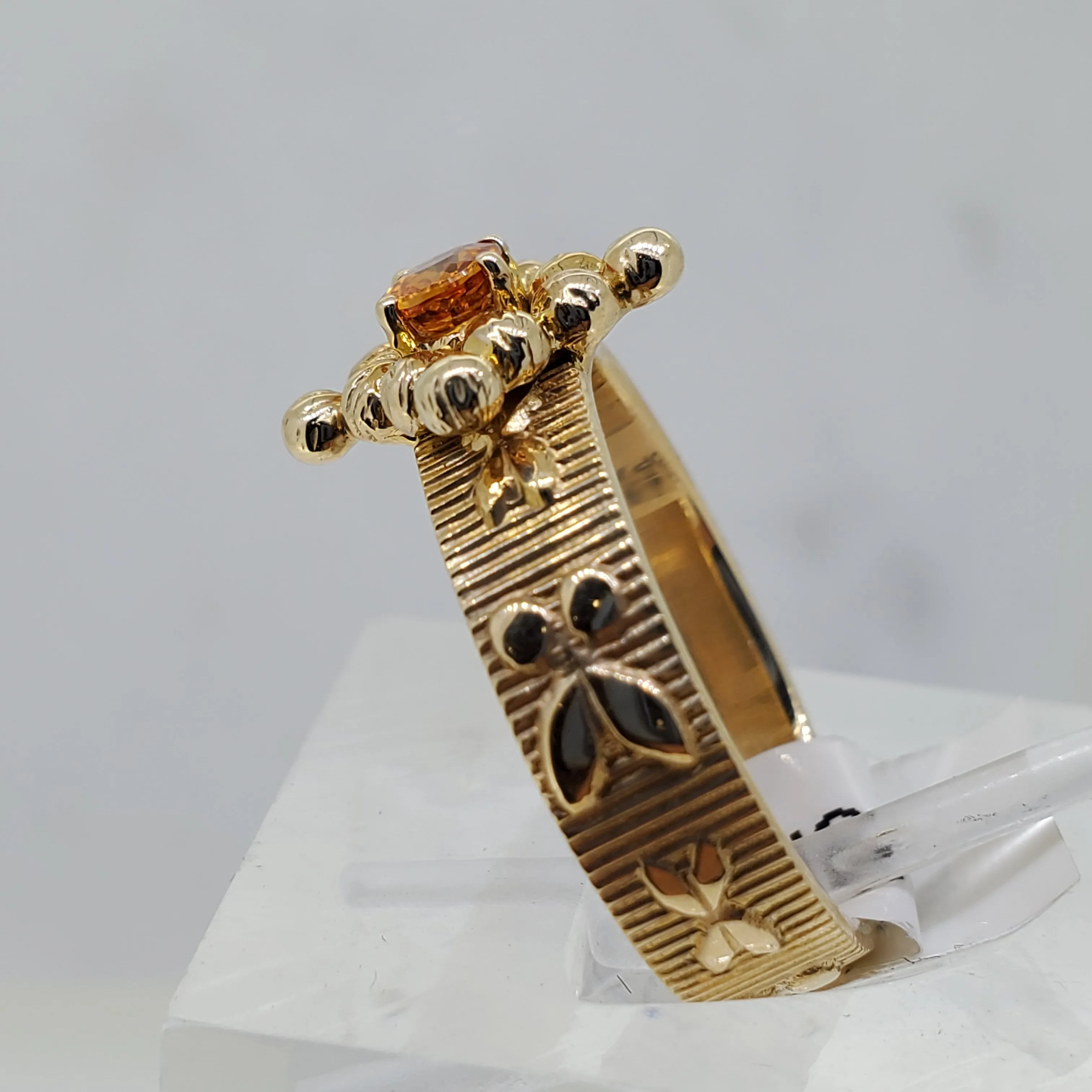 Sculptural Milgram Sapphire Ring