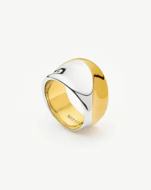 Sculptural Molten Statement Ring | Mixed Metal