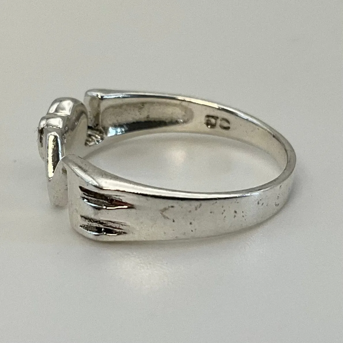 *select a size* sterling silver 'LOVE' enamel synthetic turquoise ring