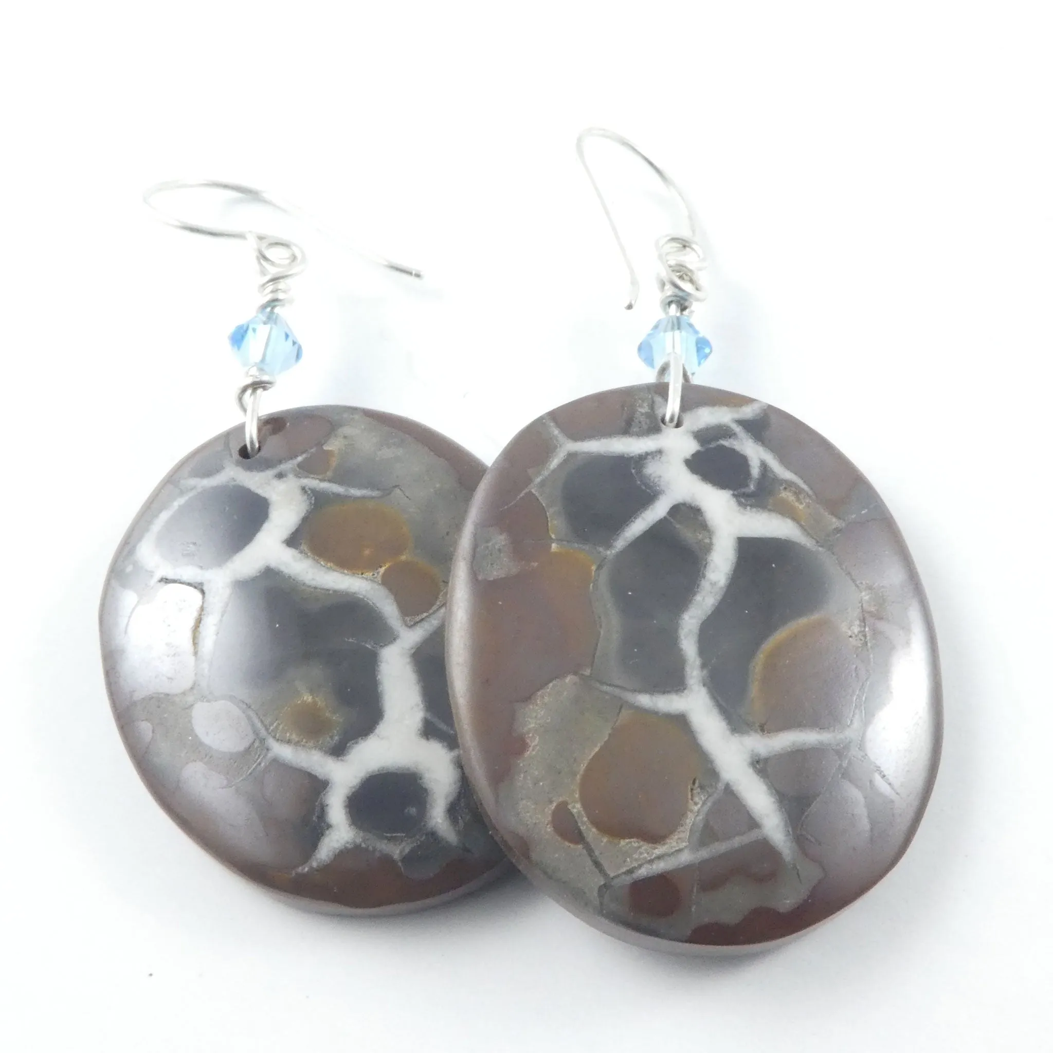 Septarian Swarovski Crystal Dangle Earrings