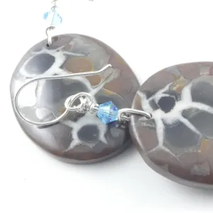 Septarian Swarovski Crystal Dangle Earrings