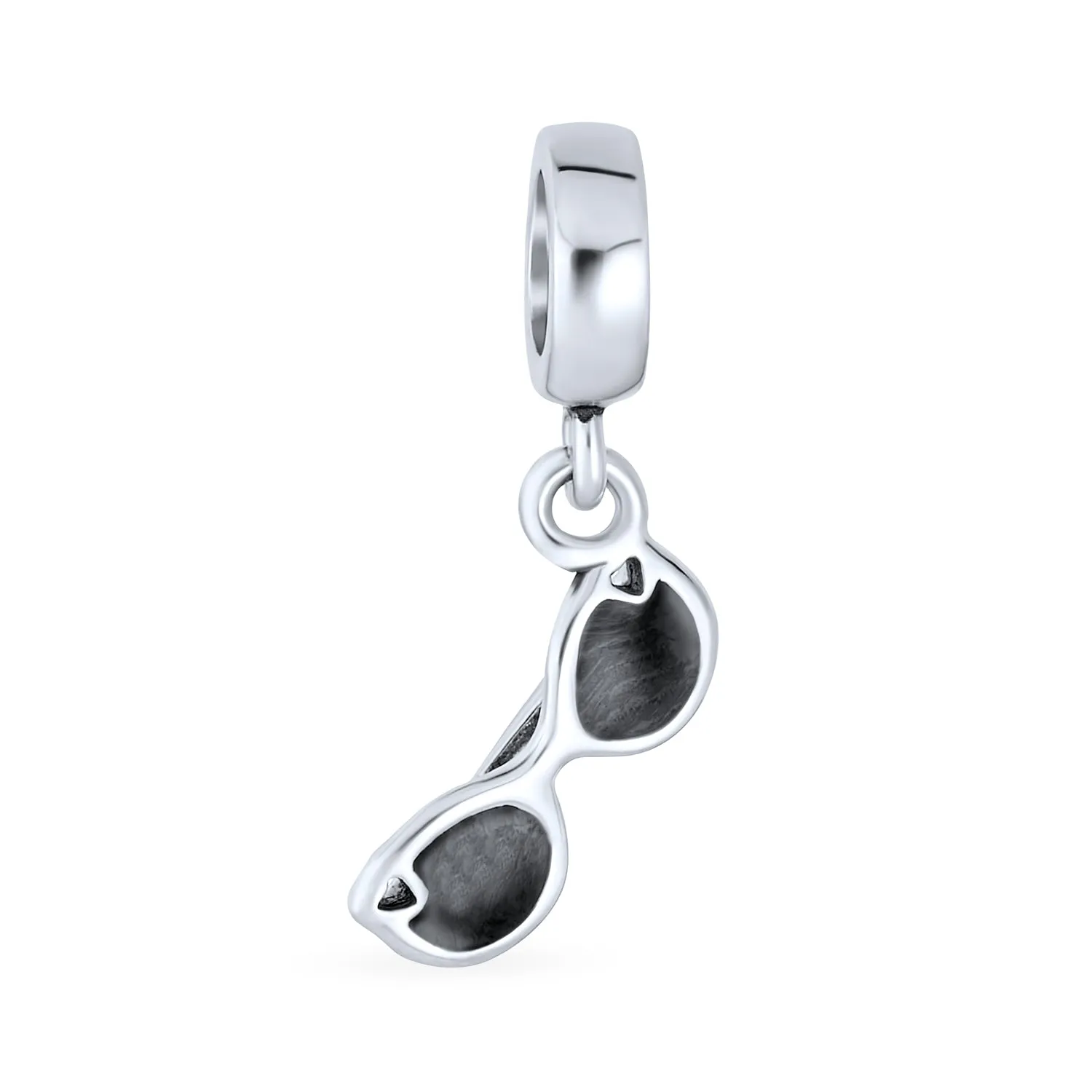 Set of 2 Black Movie Star Sunglasses and Sonoran Desert Cactus Charm Bead Silver